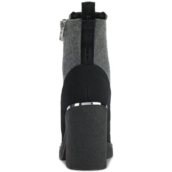 179$ DKNY Toia Lace-Up Zip Block Heel Booties Women's Size 6 US Gray Black - Picture 3 of 5